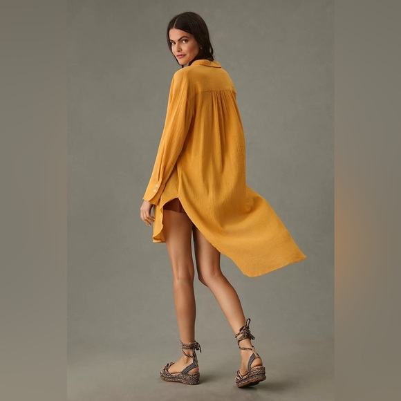 Anthropologie Cotton Duster Tunic Shirt Size M EUC Pumpkin Patch Fall Vibes - Picture 3 of 5